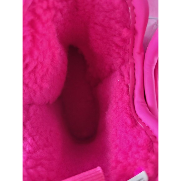 Children's sz 2 Classic Clear Mini Rock Rose Pink Waterproof Sherpa Winter Boot - Picture 7 of 8